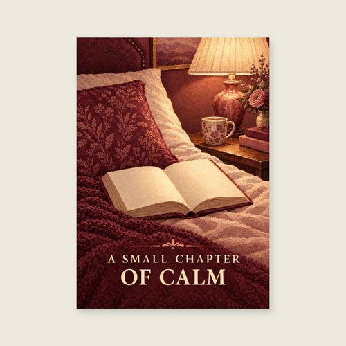 A Small Chapter of Calm — Editorial still life bedroom art print
