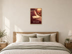 A Small Chapter of Calm — A2 artwork shown in a room with a natural wood frame; select a framed finish to include a frame