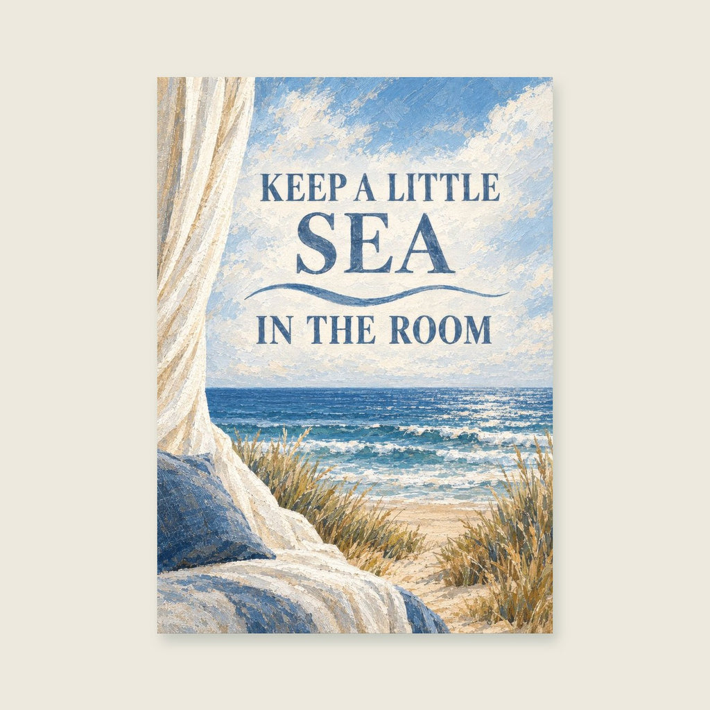 Keep a Little Sea in the Room — Painterly coastal abstraction bedroom art print