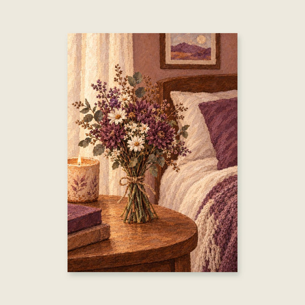 Flowers on the Bedside Art Print