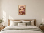 Our Favourite Ordinary Days — A2 artwork shown in a room with a natural wood frame; select a framed finish to include a frame