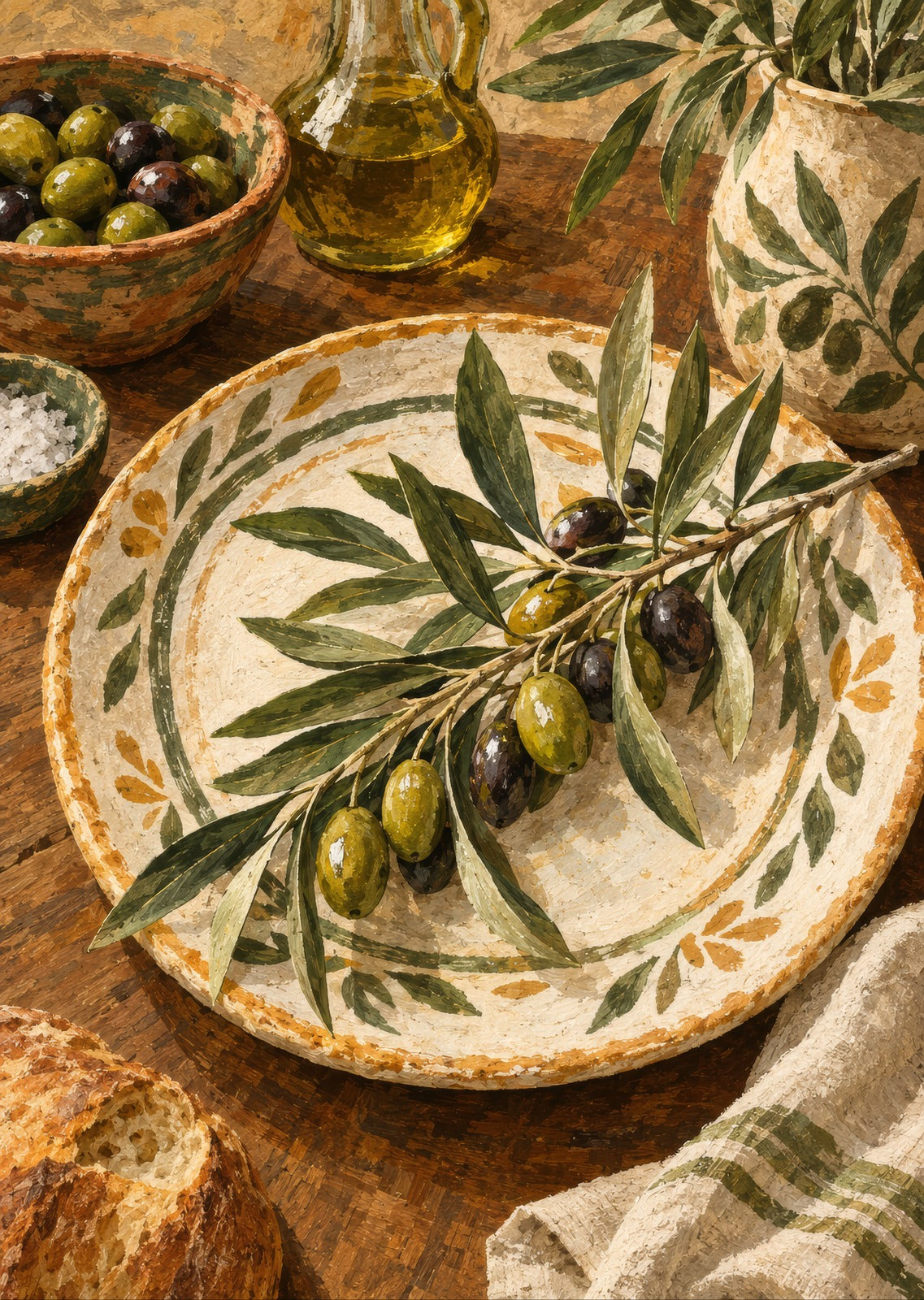 The Olive Branch Plate — artwork detail