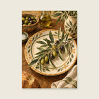 The Olive Branch Plate — Mediterranean gouache dining room art print