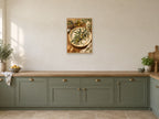 The Olive Branch Plate — A2 artwork shown in a room with a natural wood frame; select a framed finish to include a frame