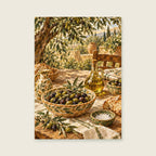 Lunch Under the Leaves — Mediterranean gouache dining room art print