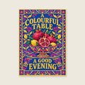 A Colourful Table a Good Evening — Decorative cut-paper dining room art print