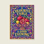 A Colourful Table a Good Evening — Decorative cut-paper dining room art print