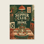 The Supper Club at Home — Bespoke typographic illustration dining room art print