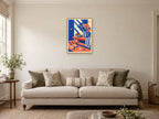 Boots Coat and Umbrella — A2 artwork shown in a room with a natural wood frame; select a framed finish to include a frame