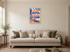 You Have Arrived Somewhere Good — A2 artwork shown in a room with a natural wood frame; select a framed finish to include a frame
