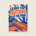 Leave the Outside at the Door — Colour-block welcome art hallway art print