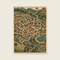 Routes Around Home — Original decorative cartography hallway art print