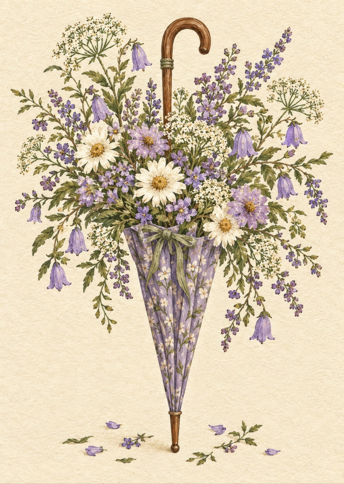 Umbrella Full of Flowers — artwork detail
