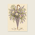 Umbrella Full of Flowers — Decorative folk floral hallway art print
