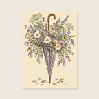 Umbrella Full of Flowers — Decorative folk floral hallway art print