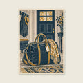 The Weekend Bag — Editorial linocut hallway art print