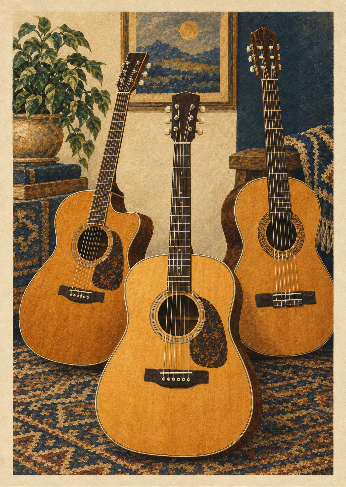 The Guitar Wall Study — artwork detail