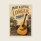 Play a Little Longer Today — Detailed painterly illustration music art print