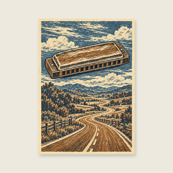 Harmonica and Open Road Art Print