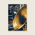 The Trumpet Bell — Textured editorial screenprint music art print