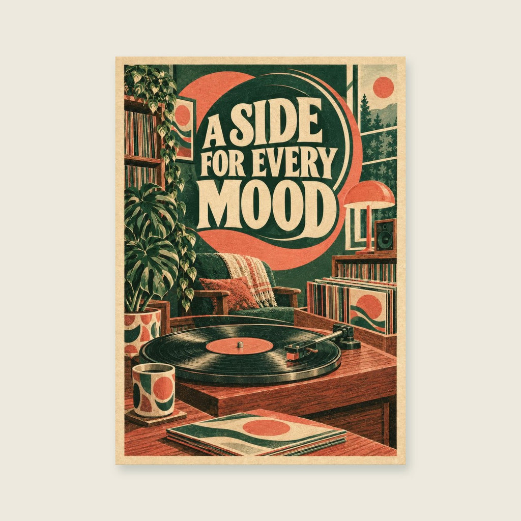 A Side for Every Mood — Retro graphic illustration music art print