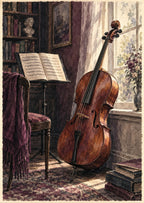 Cello by the Window — artwork detail