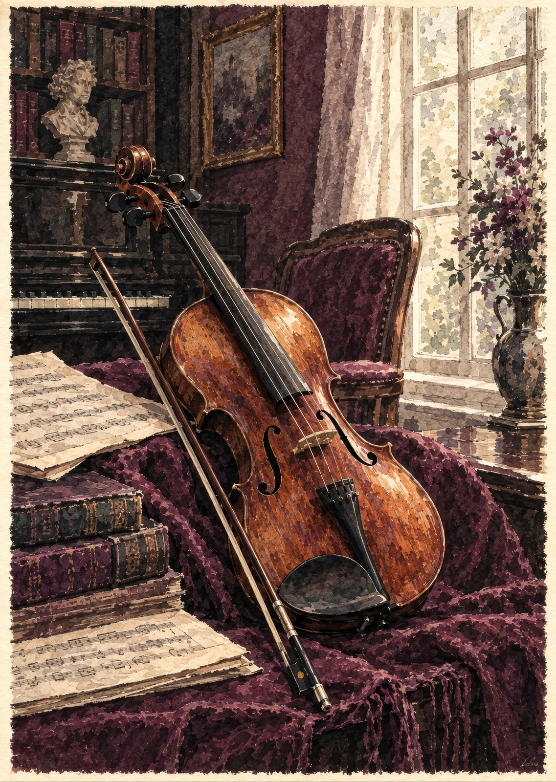 The Violin and the Bow — artwork detail