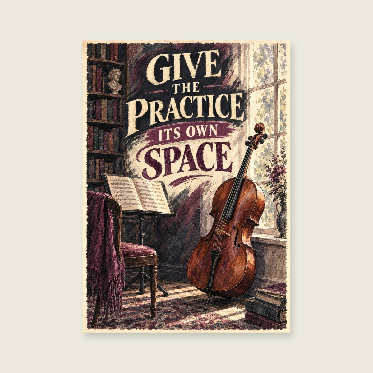 Give the Practice Its Own Space — Expressive ink and wash music art print