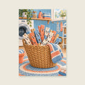 The Peg Basket — Playful editorial illustration utility room art print