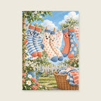 Sheets in the Breeze — Playful editorial illustration utility room art print