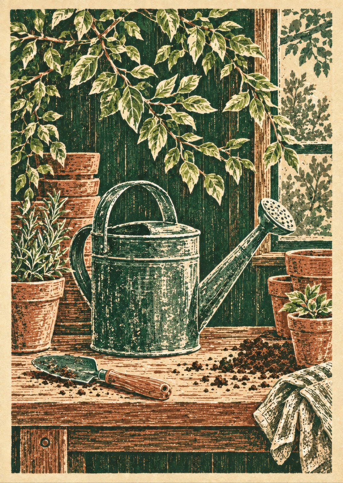The Watering Can Pause — artwork detail