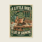 A Little Dirt a Lot of Growing — Loose botanical linocut utility room art print