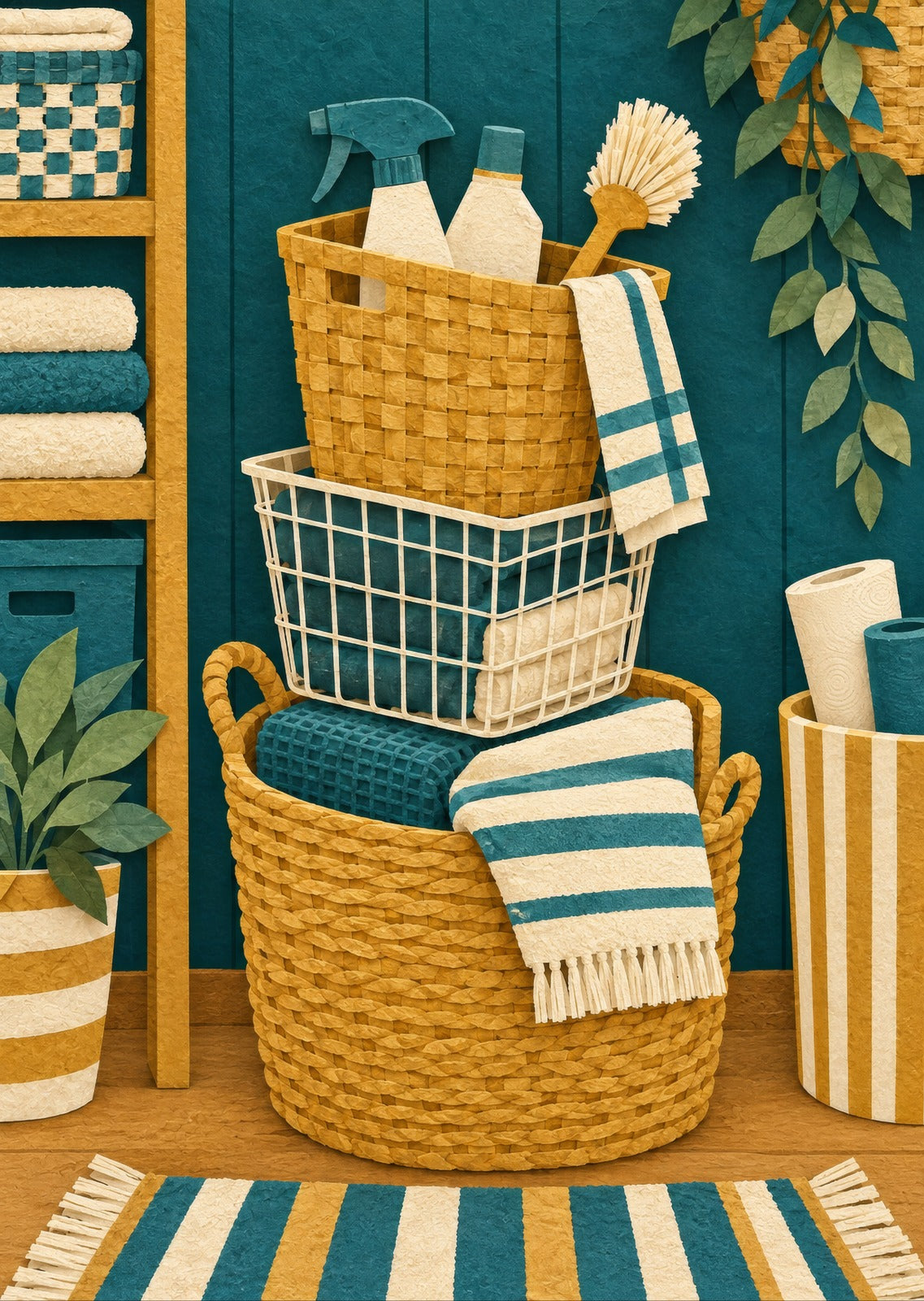 The Colourful Basket Stack — artwork detail