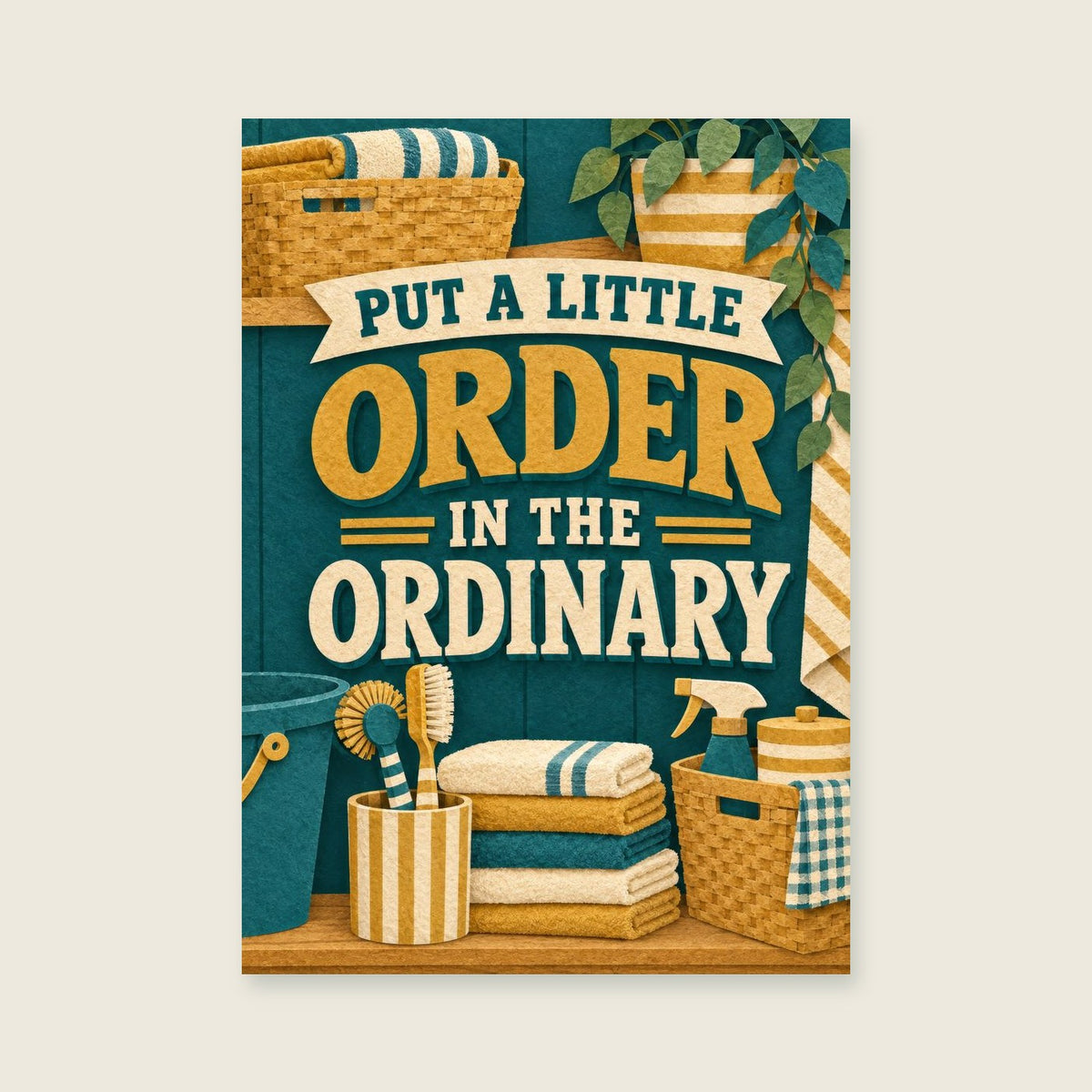 Put a Little Order in the Ordinary — Graphic cut-paper utility room art print