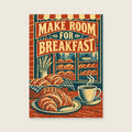 Make Room For Breakfast — Layered linocut kitchen art print
