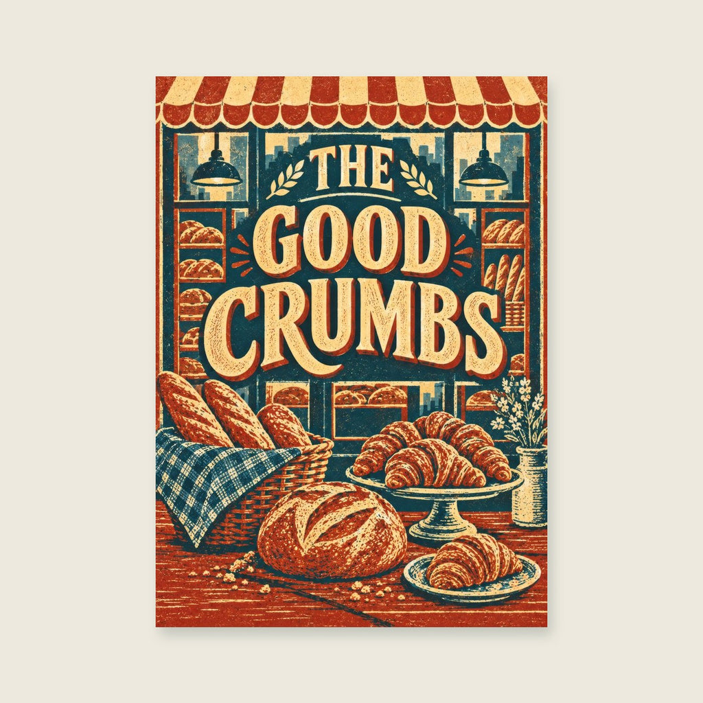 The Good Crumbs — Layered linocut kitchen art print