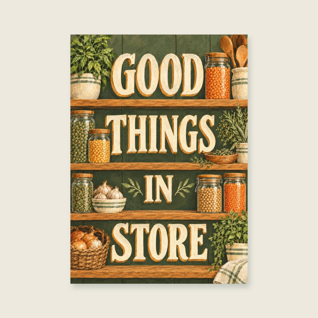 Good Things In Store — Rich editorial gouache kitchen art print