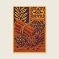 Cinnamon sticks — Decorative blockprint kitchen art print