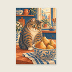 tabby — Expressive narrative gouache kitchen art print