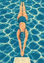 At the Pool Edge — artwork detail