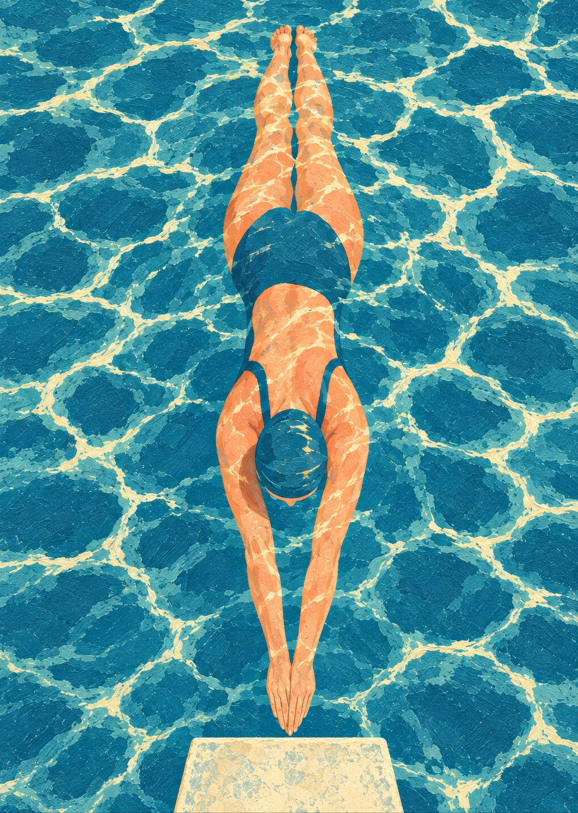 At the Pool Edge — artwork detail