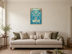 Take The Long Way To The Water — A2 artwork shown in a room with a natural wood frame; select a framed finish to include a frame