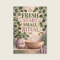 Fresh Start Small Ritual — Atmospheric textured gouache bathroom art print