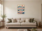 Return To Your Own Pace — A2 artwork shown in a room with a natural wood frame; select a framed finish to include a frame