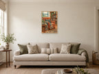 Reading chair — A2 artwork shown in a room with a natural wood frame; select a framed finish to include a frame