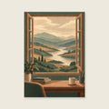 Rain passing over an imagined valley — Contemporary imaginary landscape home office art print