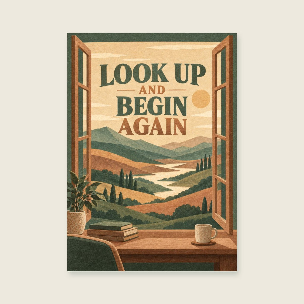 Look Up And Begin Again — Contemporary imaginary landscape home office art print