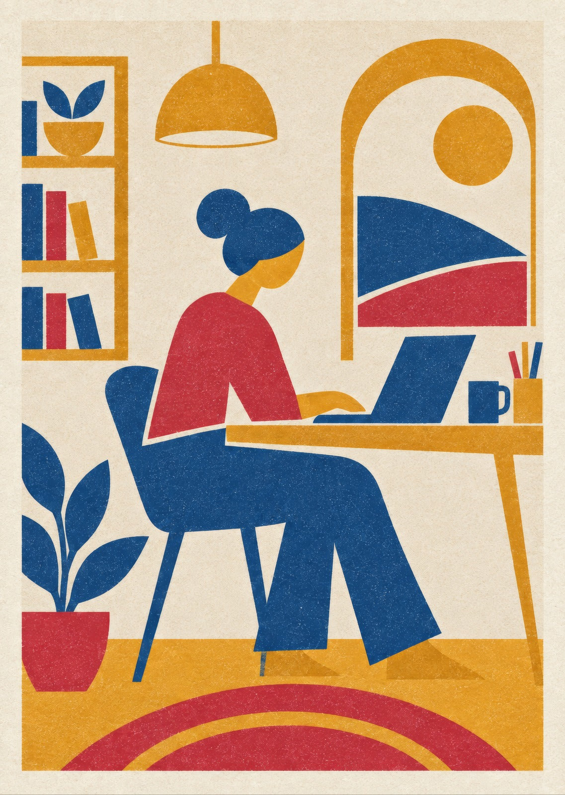 Interlocking circles and expressive hand-cut edges — artwork detail