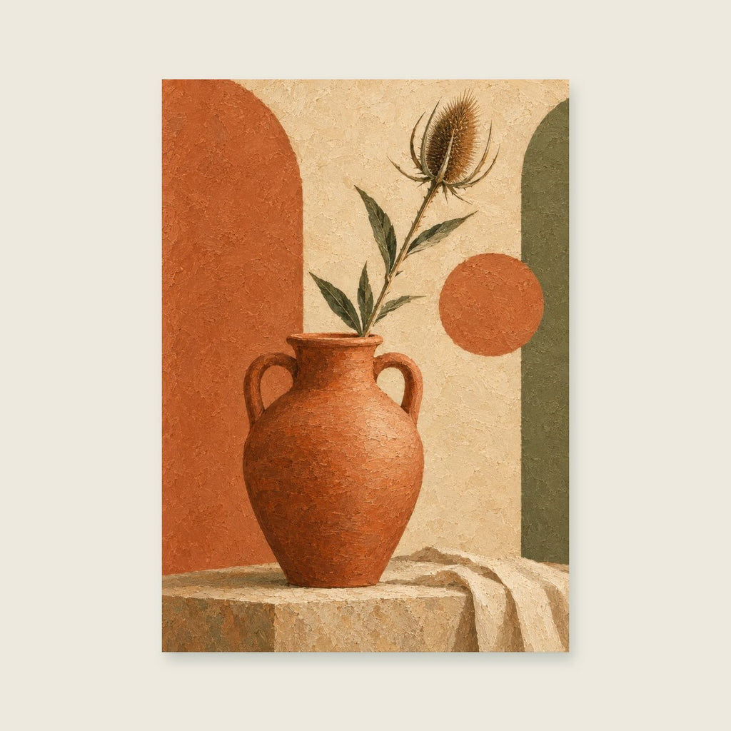 Sculptural jug — Sculptural still life painting living room art print