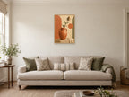 Sculptural jug — A2 artwork shown in a room with a natural wood frame; select a framed finish to include a frame